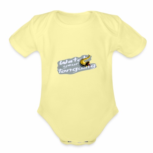 Watch your tonguing anthrazit - Organic Short Sleeve Baby Bodysuit