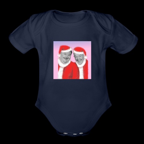 A Laurel & Hardy Christmas - Organic Short Sleeve Baby Bodysuit