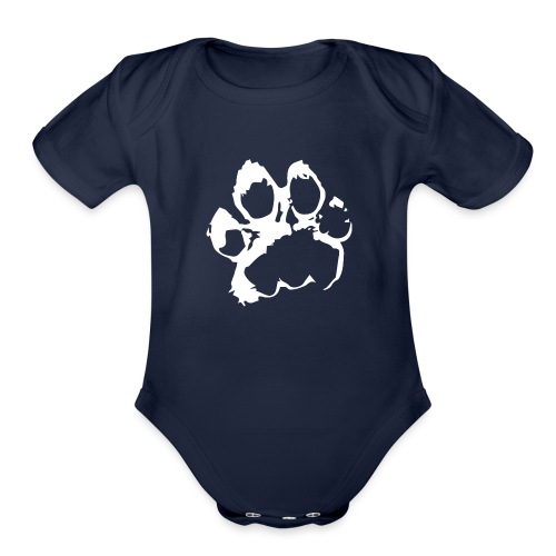 Lion Paw - White - Organic Short Sleeve Baby Bodysuit