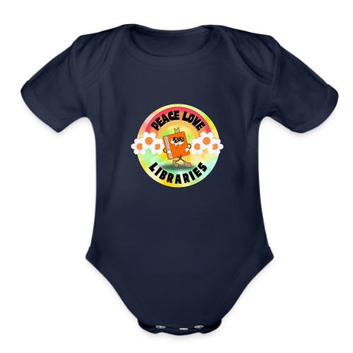 OLA Sticker - Peace Love Libraries - Organic Short Sleeve Baby Bodysuit