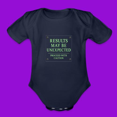 Results May Be Unexpected - Neon Green - Organic Short Sleeve Baby Bodysuit