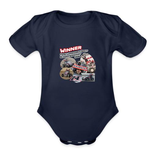 Luke Hall - Eldora Speedway FFN#1 Design 2 - Organic Short Sleeve Baby Bodysuit