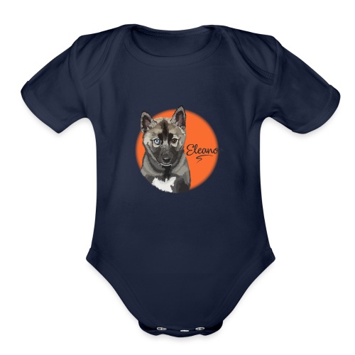 Eleanor the Husky from Gone to the Snow Dogs - Organic Short Sleeve Baby Bodysuit