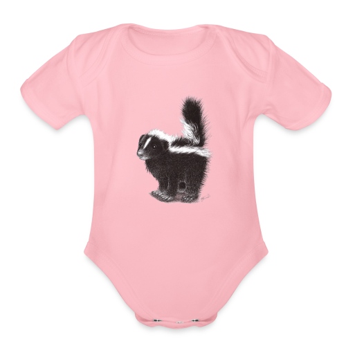 Cool cute funny Skunk - Organic Short Sleeve Baby Bodysuit