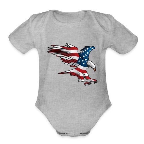 Patriotic American Eagle - Organic Short Sleeve Baby Bodysuit