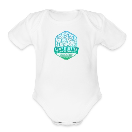 Leave It Better Than You Found It - cool gradient - Organic Short Sleeve Baby Bodysuit