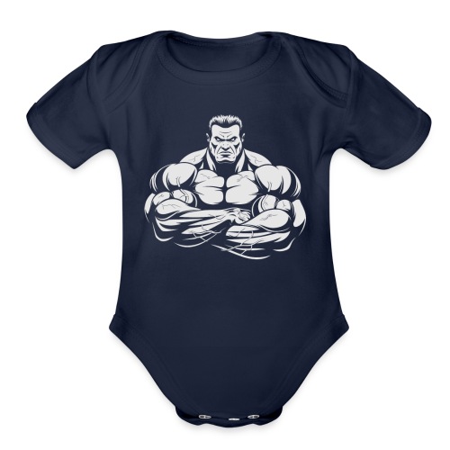 An Angry Bodybuilding Coach - Organic Short Sleeve Baby Bodysuit