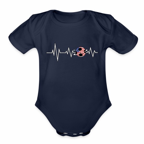 EKG Soccer USA Ensign Cardiologist Goalkeeper. - Organic Short Sleeve Baby Bodysuit