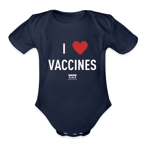 I heart vaccines Immunize Colorado Logo 1 - Organic Short Sleeve Baby Bodysuit