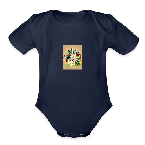 peace - Organic Short Sleeve Baby Bodysuit