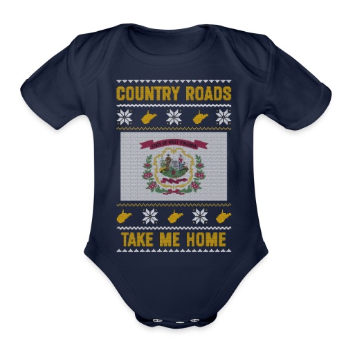 country roads - Organic Short Sleeve Baby Bodysuit