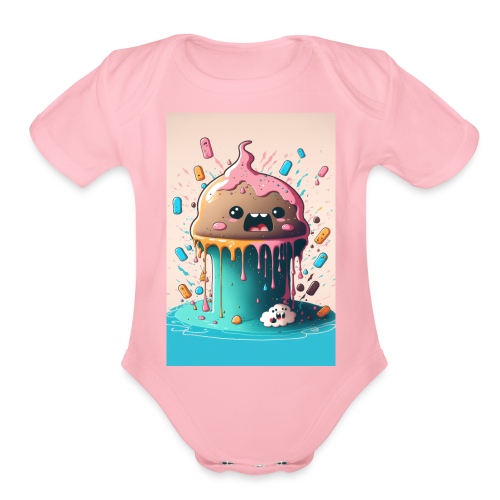 Cake Caricature - January 1st Dessert Psychedelics - Organic Short Sleeve Baby Bodysuit