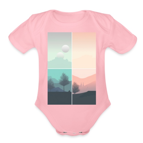 Travelling through the ages - Organic Short Sleeve Baby Bodysuit