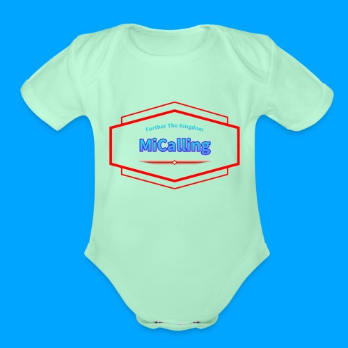 Full Transparent MiCalling Logo - Organic Short Sleeve Baby Bodysuit