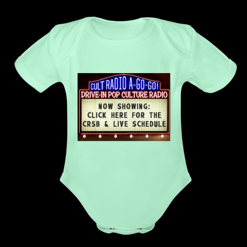 Cult Radio Marquee Now Showing - Organic Short Sleeve Baby Bodysuit