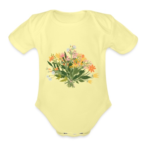 Gather Your Courage Like Wild Flowers - Organic Short Sleeve Baby Bodysuit