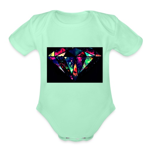 diamond-7 - Organic Short Sleeve Baby Bodysuit