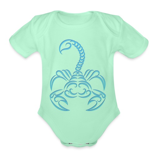 Scorpio Zodiac Water Sign Scorpion Logo - Organic Short Sleeve Baby Bodysuit