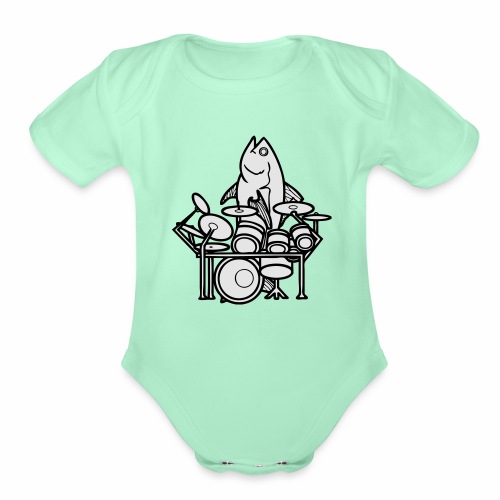 fishsolo - Organic Short Sleeve Baby Bodysuit