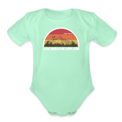 Explore Mountain Design - Organic Short Sleeve Baby Bodysuit