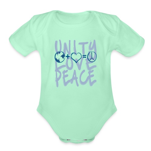 Unity Love Peace - Organic Short Sleeve Baby Bodysuit