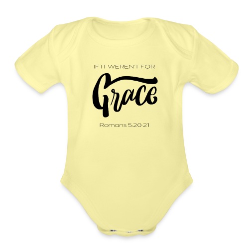 Grace by Mariee Murphy black letters - Organic Short Sleeve Baby Bodysuit