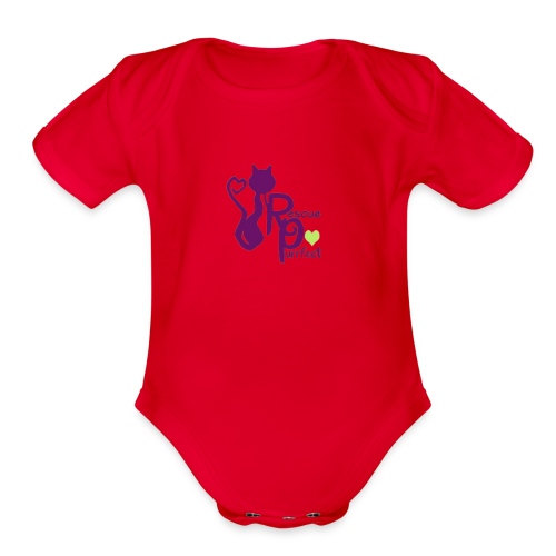 Rescue Purrfect Classic Logo - Organic Short Sleeve Baby Bodysuit