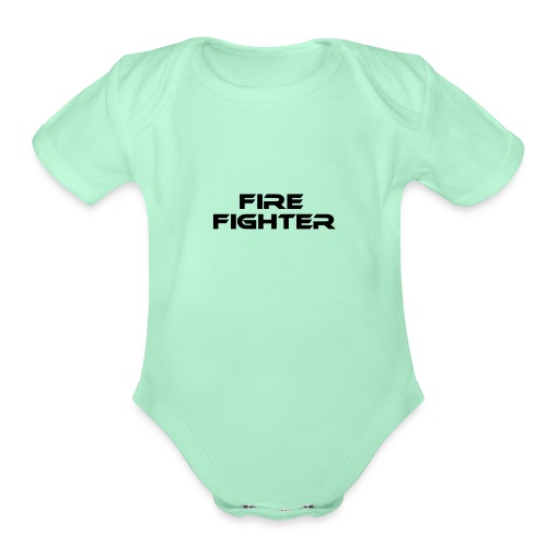 fire fighter - Organic Short Sleeve Baby Bodysuit