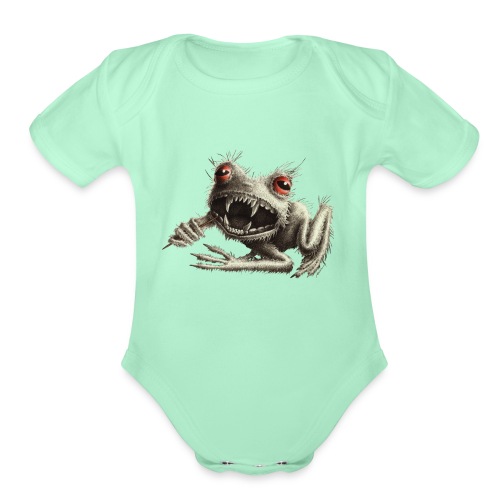 Werefrog - Frog with Toothpick - Organic Short Sleeve Baby Bodysuit