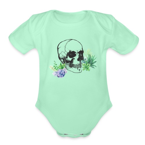 Skulls and Succulents - Organic Short Sleeve Baby Bodysuit