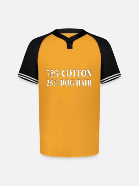 Dog Hair Cotton Blend Tee - Augusta Sportswear Men's Cutter Henley Jersey - gold/black