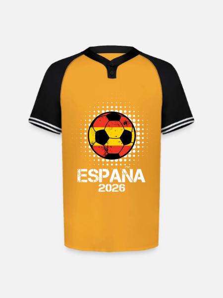 Espana 2026 Flagball - Augusta Sportswear Men's Cutter Henley Jersey - gold/black
