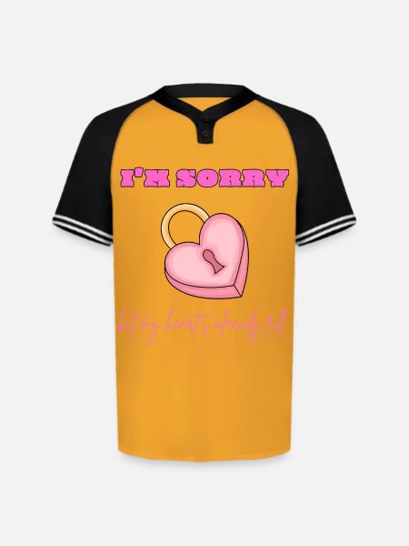 Pink Heart Lock Apology - Augusta Sportswear Men's Cutter Henley Jersey - gold/black
