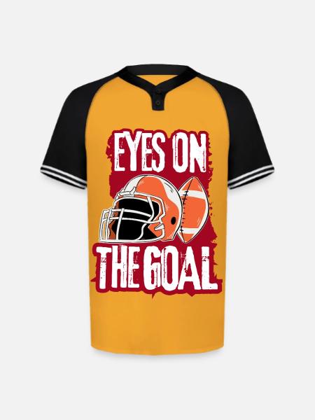 American Football T-Shirt - Augusta Sportswear Men's Cutter Henley Jersey - gold/black
