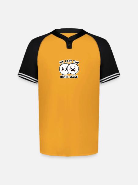 My Last Two Brain Cells - Augusta Sportswear Men's Cutter Henley Jersey - gold/black