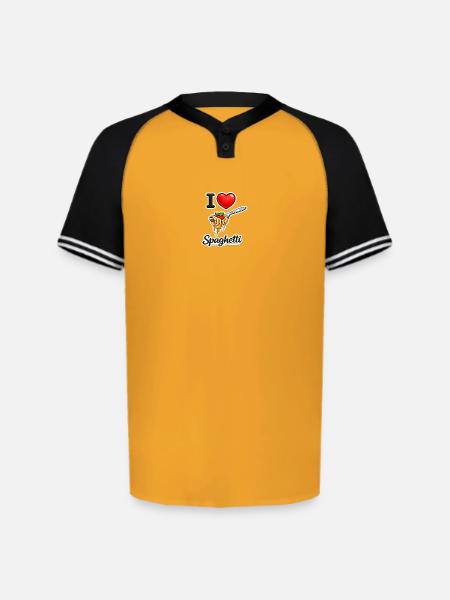 I Love Spaghetti Icon - Augusta Sportswear Men's Cutter Henley Jersey - gold/black