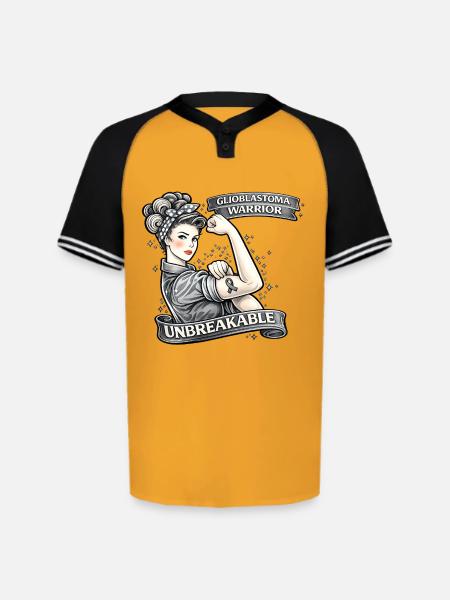 Glioblastoma Warrior: Unbreakable - Augusta Sportswear Men's Cutter Henley Jersey - gold/black