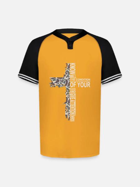 Camo Cross - Augusta Sportswear Men's Cutter Henley Jersey - gold/black