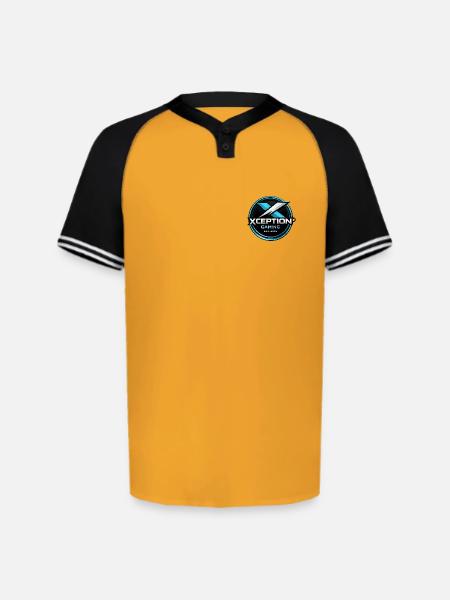 Xception Gaming Cyan - Augusta Sportswear Men's Cutter Henley Jersey - gold/black