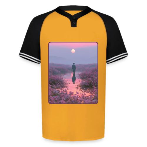 Ethereal Sunset Flower Field Art - Augusta Sportswear Men's Cutter Henley Jersey