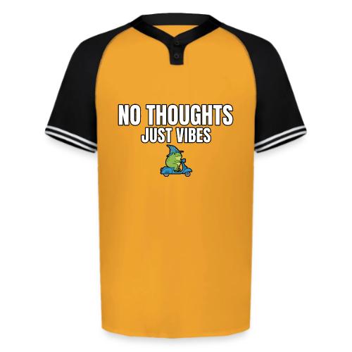 No Thoughts Just Vibes Funny Frog Shirt - Augusta Sportswear Men's Cutter Henley Jersey