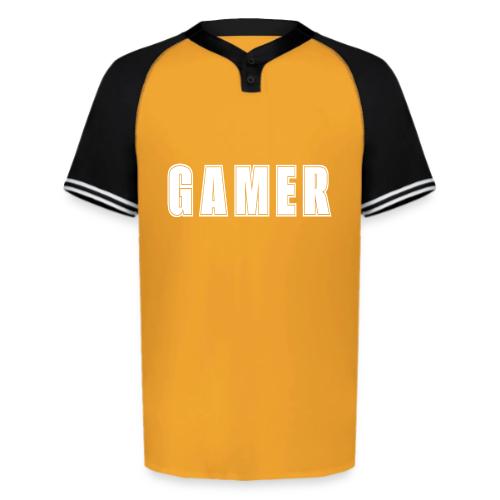 Gamer Collegiate White Text Design - Augusta Sportswear Men's Cutter Henley Jersey