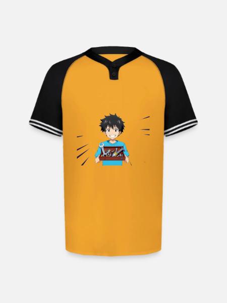 Toolbox Hero Kid - Augusta Sportswear Men's Cutter Henley Jersey - gold/black