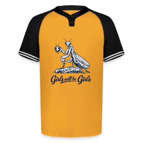 Girls Will Be Girls Praying Mantis Humor - Augusta Sportswear Men's Cutter Henley Jersey