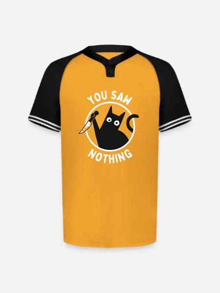 You Saw Nothing - Augusta Sportswear Men's Cutter Henley Jersey - gold/black