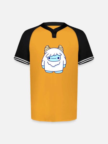 Cute Cryptid Yeti - Augusta Sportswear Men's Cutter Henley Jersey - gold/black