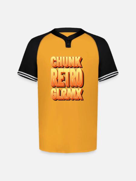 Chunk Retro Glow Glyph - Augusta Sportswear Men's Cutter Henley Jersey - gold/black
