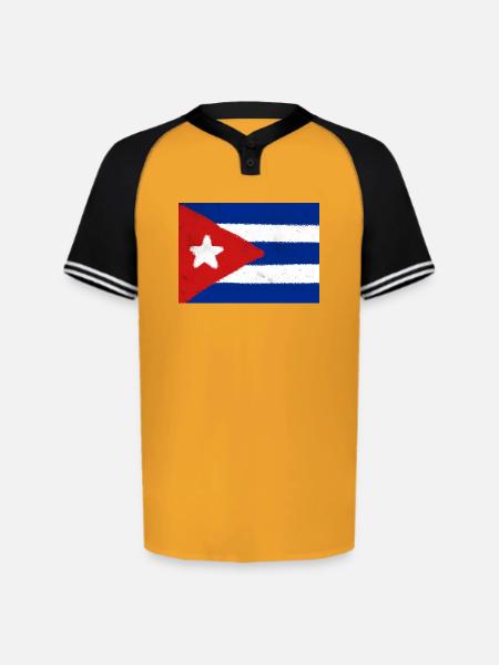 Cuban flag  - Augusta Sportswear Men's Cutter Henley Jersey - gold/black