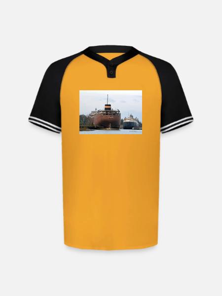 Sherwin and Arthur - Augusta Sportswear Men's Cutter Henley Jersey - gold/black