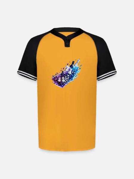 Chromatic Chess Glyph Burst - Augusta Sportswear Men's Cutter Henley Jersey - gold/black
